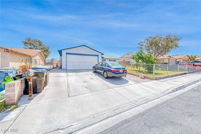 729 Scottsdale St, Henderson, NV 89002 - view of front of home featuring an outdoor structure, a residential view, fence, and driveway