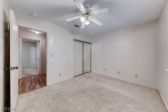 729 Scottsdale St, Henderson, NV 89002 - unfurnished bedroom with carpet, baseboards, a closet, and a ceiling fan