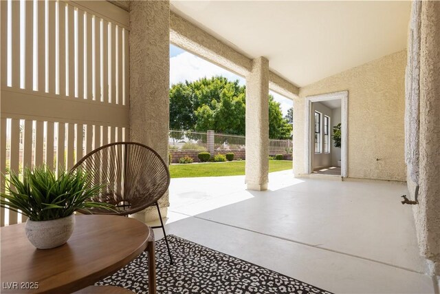 view of patio with fence