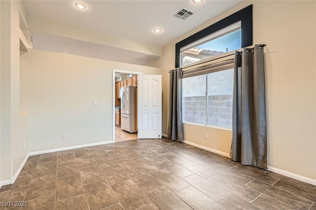 10212 Donald Weese Ct, Las Vegas, NV 89129 - unfurnished bedroom featuring freestanding refrigerator, recessed lighting, and baseboards