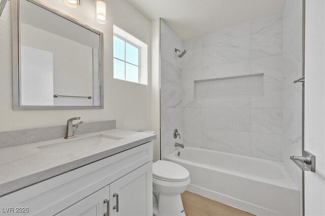 9552 Gold Bank Dr, Las Vegas, NV 89134 - bathroom featuring vanity, shower / washtub combination, and wood finished floors