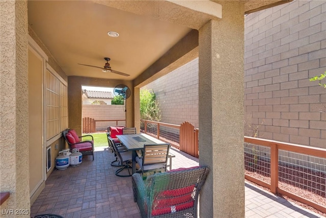 253 Kindly Way, Henderson, NV 89011 - view of patio / terrace with a ceiling fan and outdoor dining space