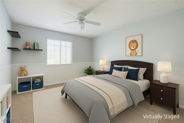 3440 Bella Viera Ct, Las Vegas, NV 89141 - bedroom with carpet flooring, ceiling fan, and baseboards