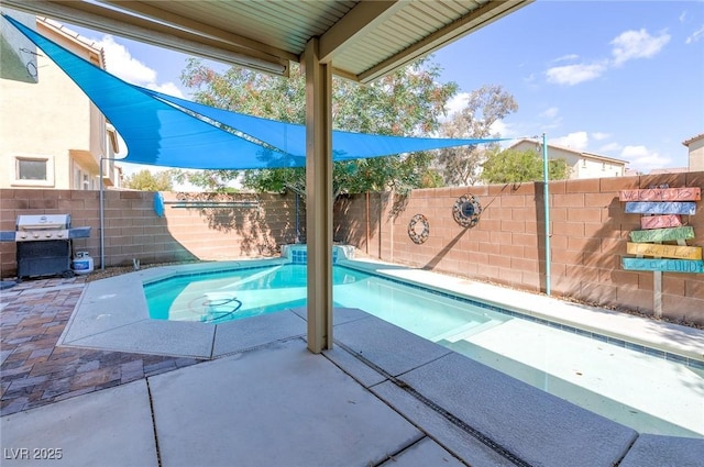 3440 Bella Viera Ct, Las Vegas, NV 89141 - view of pool featuring grilling area, a fenced backyard, and a patio