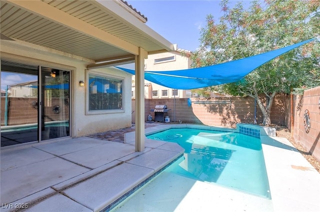 3440 Bella Viera Ct, Las Vegas, NV 89141 - view of pool with a fenced backyard, a patio, and grilling area
