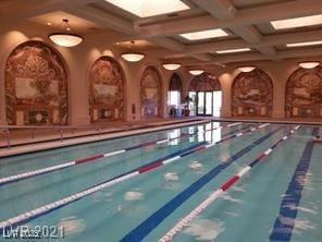 4552 Largo Cantata St, Las Vegas, NV 89135 - view of pool with a skylight and bowling