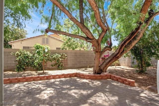 view of patio with a fenced backyard