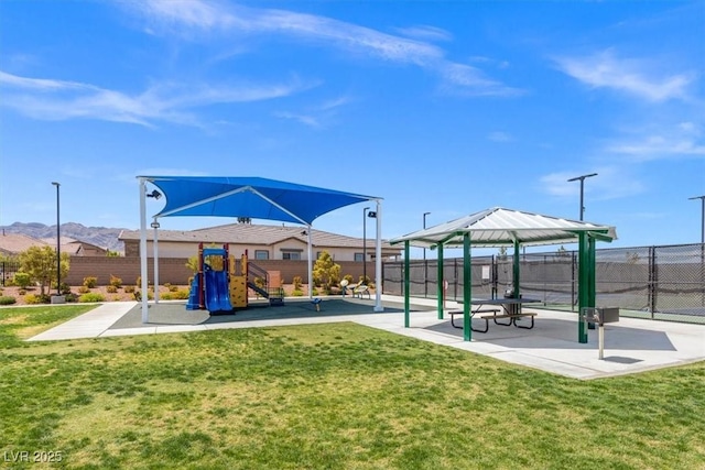 community playground with a gazebo