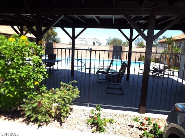 3954 Saddlewood Ct, Las Vegas, NV 89121 - wooden terrace with fence