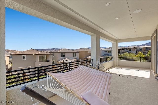 balcony with a residential view