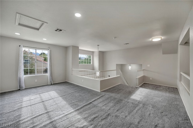 2124 Rising Mist St, Las Vegas, NV 89134 - spare room with carpet, baseboards, attic access, and recessed lighting