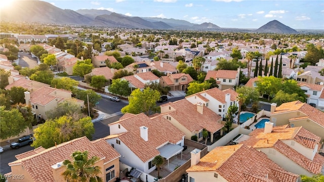 2124 Rising Mist St, Las Vegas, NV 89134 - aerial perspective of suburban area featuring mountains
