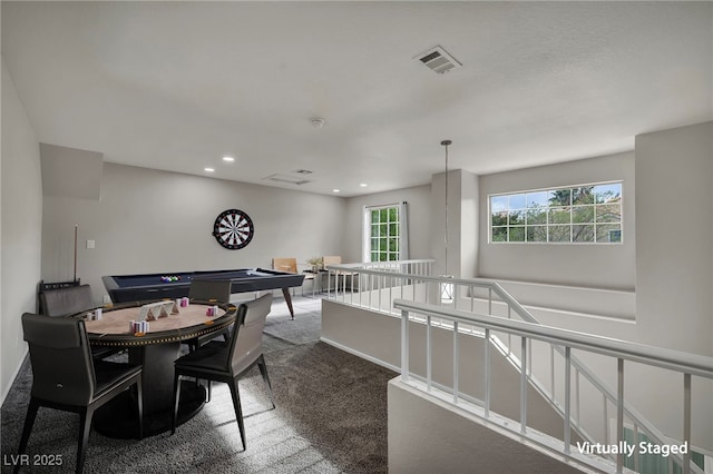 2124 Rising Mist St, Las Vegas, NV 89134 - playroom featuring carpet, recessed lighting, pool table, and baseboards