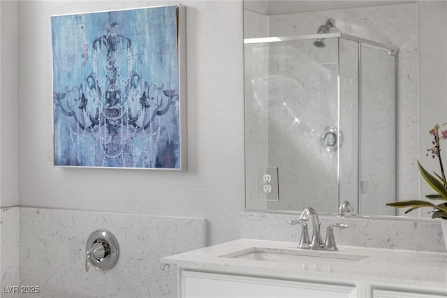 436 Trevinca St, Las Vegas, NV 89138 - full bathroom featuring a shower stall and vanity