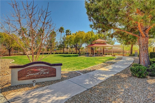 3712 Rocklin Peak Ave, North Las Vegas, NV 89081 - view of community featuring a gazebo and a yard