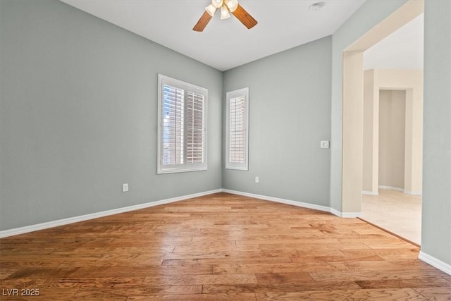 2868 Foxtail Creek Ave, Henderson, NV 89052 - unfurnished room featuring a ceiling fan, light wood-style floors, and baseboards