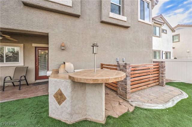 1324 Spice Ridge Ct, Henderson, NV 89012 - view of patio / terrace featuring fence and ceiling fan