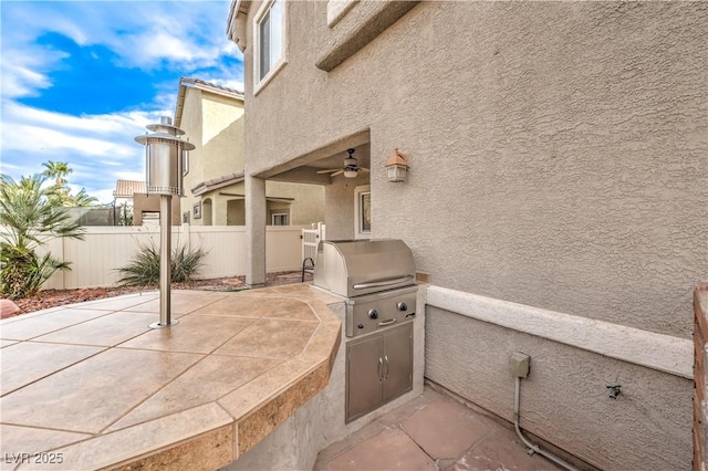 1324 Spice Ridge Ct, Henderson, NV 89012 - view of patio / terrace with fence, an outdoor kitchen, and a grill
