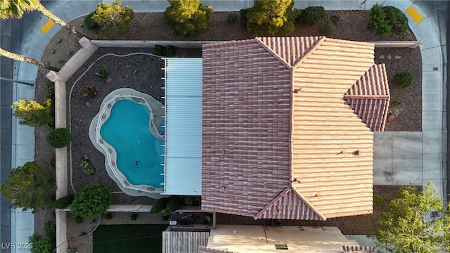 bird's eye view of a pool