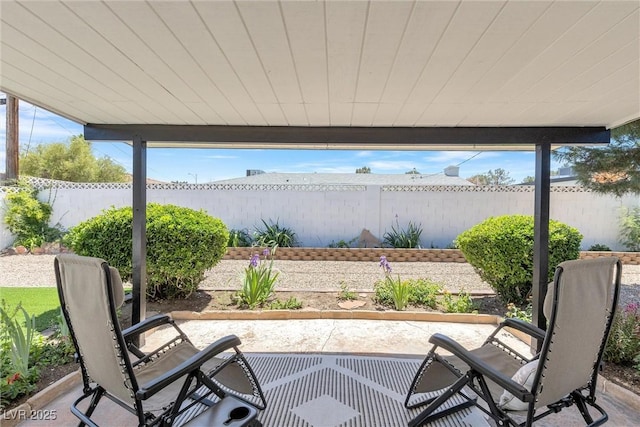 view of patio / terrace featuring a fenced backyard