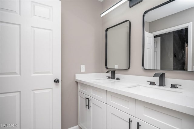 full bathroom featuring double vanity