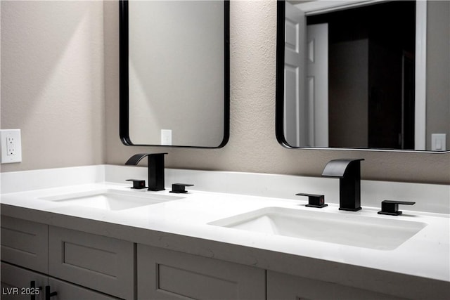 bathroom with double vanity