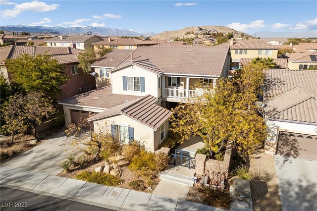 7438 Desertscape Ave, Las Vegas, NV 89178 - aerial perspective of suburban area featuring a mountain backdrop