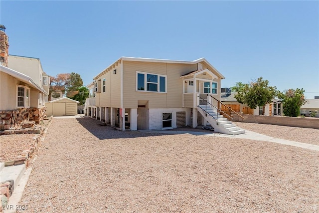 663 D Ave, Boulder City, NV 89005 - view of front facade featuring an outdoor structure and a storage unit