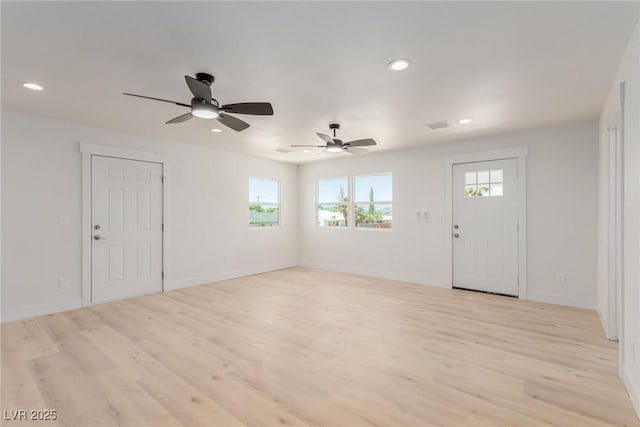 663 D Ave, Boulder City, NV 89005 - entrance foyer featuring light wood-style floors, recessed lighting, a ceiling fan, and baseboards