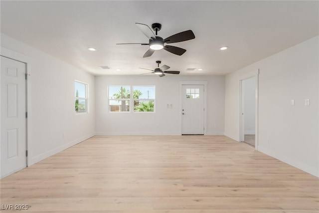 663 D Ave, Boulder City, NV 89005 - foyer with recessed lighting, light wood finished floors, plenty of natural light, and ceiling fan