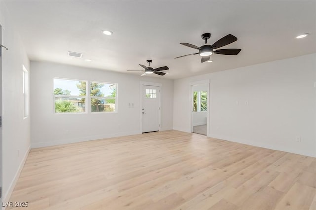 663 D Ave, Boulder City, NV 89005 - unfurnished room featuring light wood finished floors, recessed lighting, ceiling fan, and baseboards