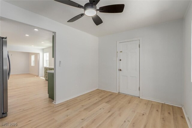 663 D Ave, Boulder City, NV 89005 - empty room featuring light wood-type flooring, ceiling fan, recessed lighting, and baseboards