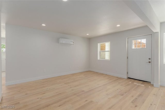663 D Ave, Boulder City, NV 89005 - entryway with a wall unit AC, light wood-style floors, recessed lighting, and baseboards
