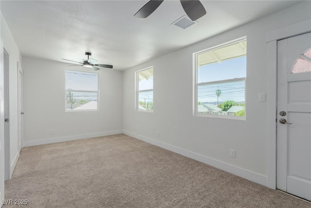 663 D Ave, Boulder City, NV 89005 - entryway with a ceiling fan, light carpet, and baseboards