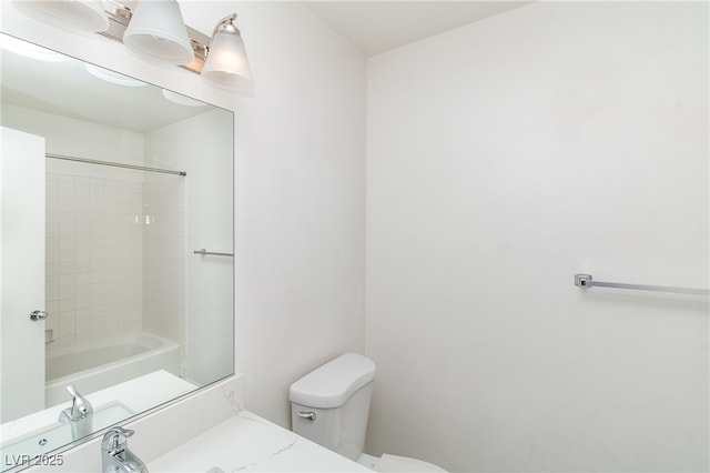 bathroom with toilet, a shower, and a tub to relax in