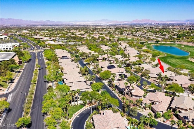 512 Pima Canyon Ct, Las Vegas, NV 89144 - aerial overview of property's location with a water and mountain view and nearby suburban area