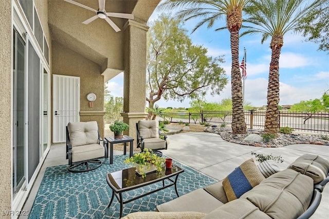 512 Pima Canyon Ct, Las Vegas, NV 89144 - view of patio featuring a ceiling fan and an outdoor living space