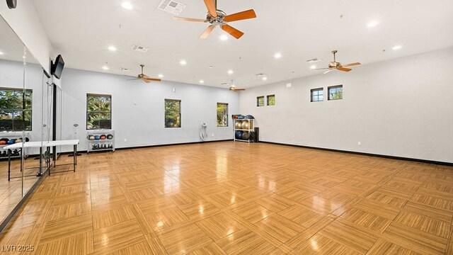 4410 E Brusca Way, Pahrump, NV 89061 - exercise area featuring ceiling fan, recessed lighting, and baseboards