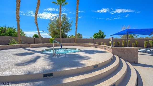 4410 E Brusca Way, Pahrump, NV 89061 - view of pool with an in-ground hot tub and a fenced backyard