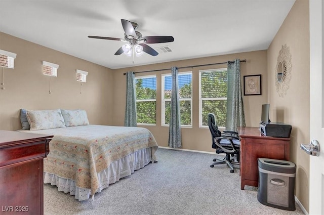 10230 Danskin Dr, Las Vegas, NV 89166 - bedroom featuring carpet, an office area, baseboards, and ceiling fan