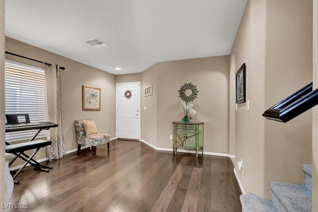 10230 Danskin Dr, Las Vegas, NV 89166 - living area featuring wood finished floors, baseboards, stairs, and recessed lighting