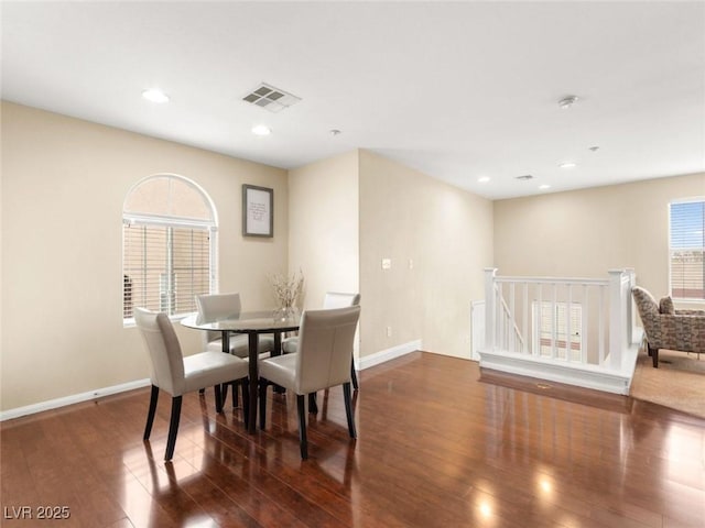 6488 Bentley Wood Ct, Las Vegas, NV 89130 - dining space with wood finished floors, baseboards, and recessed lighting
