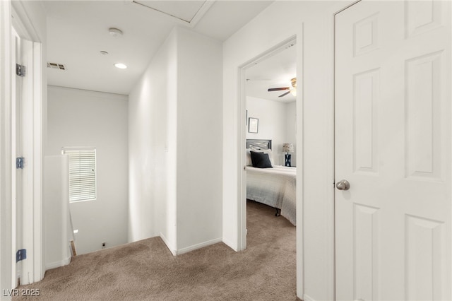6488 Bentley Wood Ct, Las Vegas, NV 89130 - hallway with carpet floors, baseboards, and recessed lighting