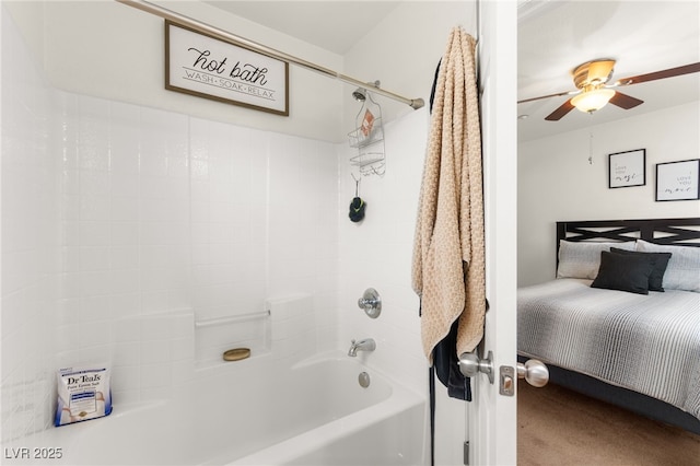 6488 Bentley Wood Ct, Las Vegas, NV 89130 - full bathroom featuring ceiling fan and bathing tub / shower combination