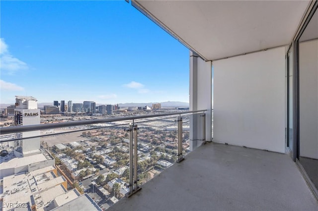 balcony featuring a city view