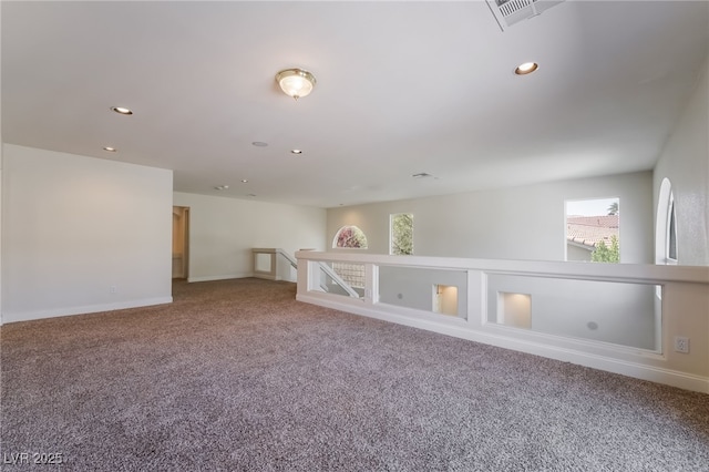 bonus room with carpet, recessed lighting, and baseboards