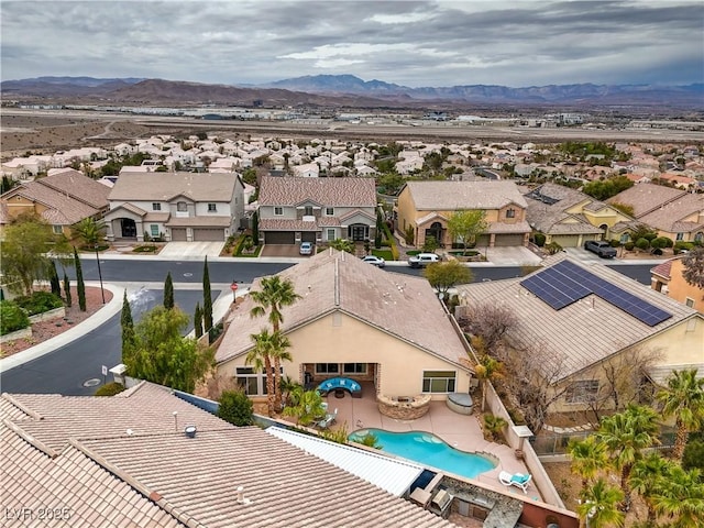 1532 Via Cassia, Henderson, NV 89052 - aerial view of residential area with a mountain backdrop and a pool