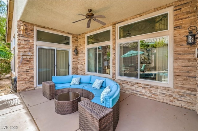 1532 Via Cassia, Henderson, NV 89052 - view of patio / terrace with ceiling fan and an outdoor hangout area