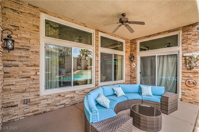 1532 Via Cassia, Henderson, NV 89052 - view of patio / terrace with outdoor lounge area and a ceiling fan