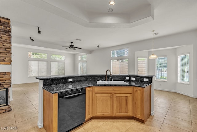 1532 Via Cassia, Henderson, NV 89052 - kitchen featuring black dishwasher, a sink, and light tile patterned floors